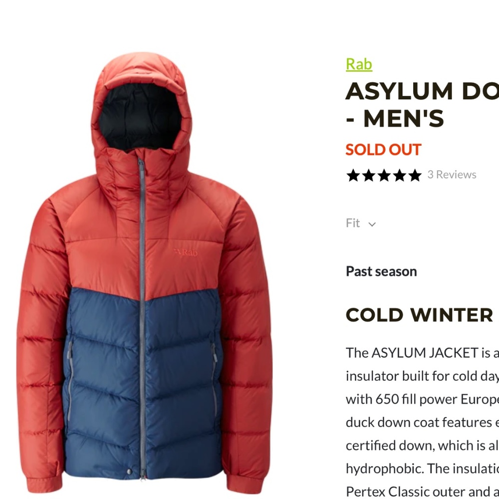 RAB - ASYLUM DOWN JACKET - MEN'S